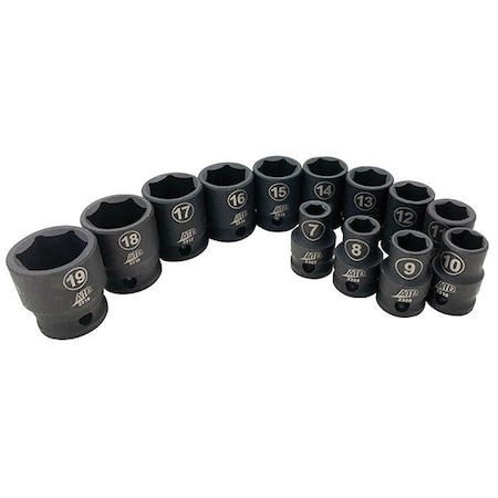 Atd Tools ATD 13-Piece 3/8-inch Drive 6 Point Metric Standard Impact Socket Set 2301